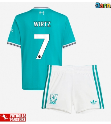 Liverpool Florian Wirtz #7 Tredje Tröja Barn 2025-26 Kortärmad (+ Korta byxor)